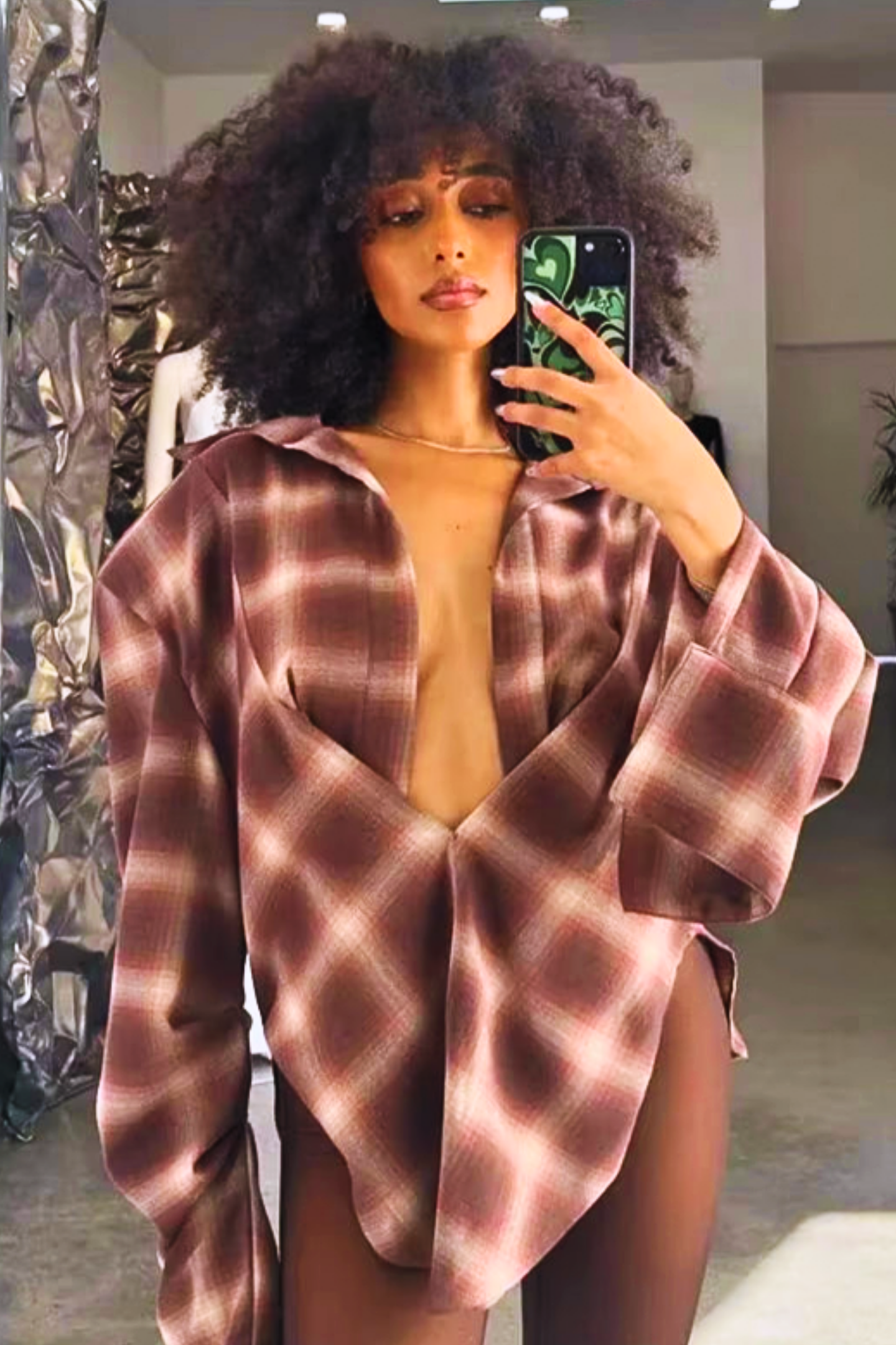 "Rebel Nights" Plaid Blouse