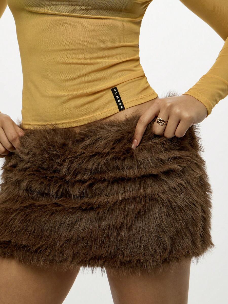 "Mocha Fever" Fur Skirt