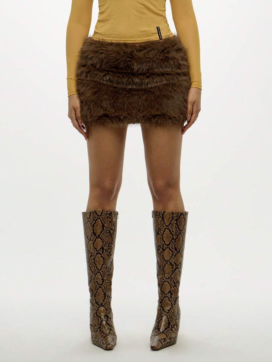 "Mocha Fever" Fur Skirt