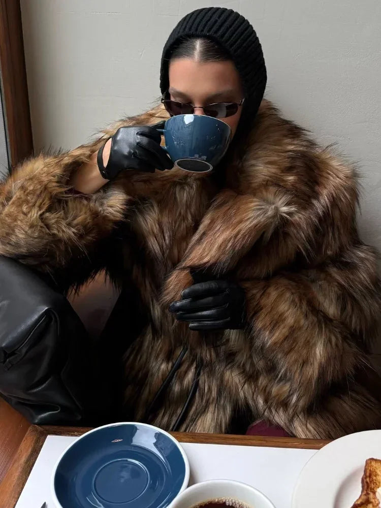 "Arctic Mirage" Faux Fur Coat