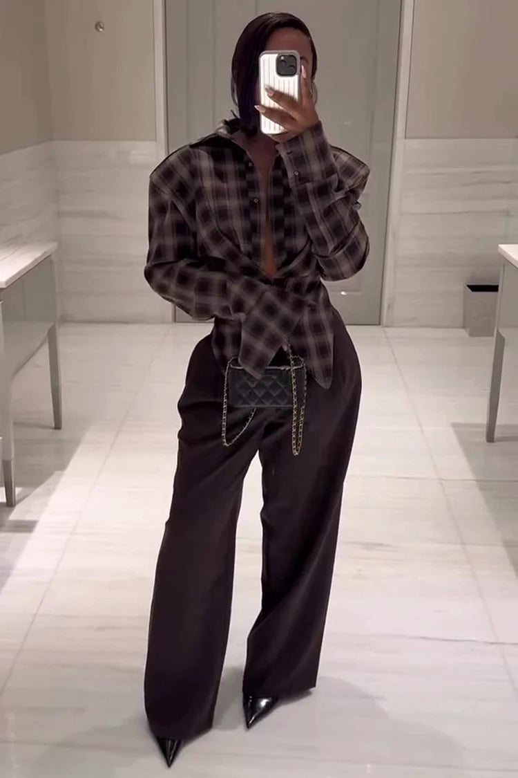 "Rebel Nights" Plaid Blouse